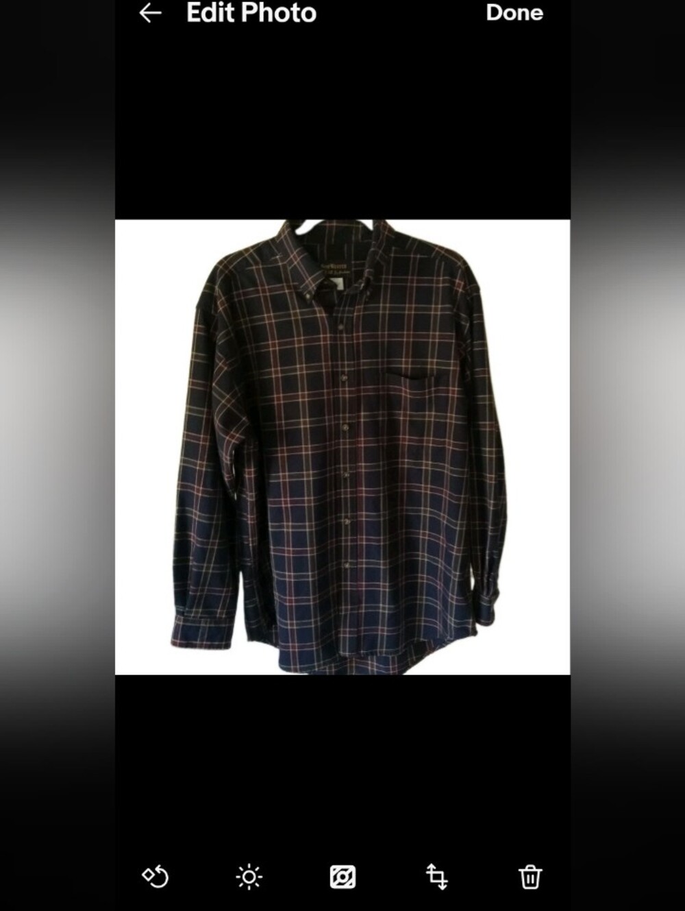 Nor Wester Wear by Pendelton Navy Plaid Wool Blend Shirt Large